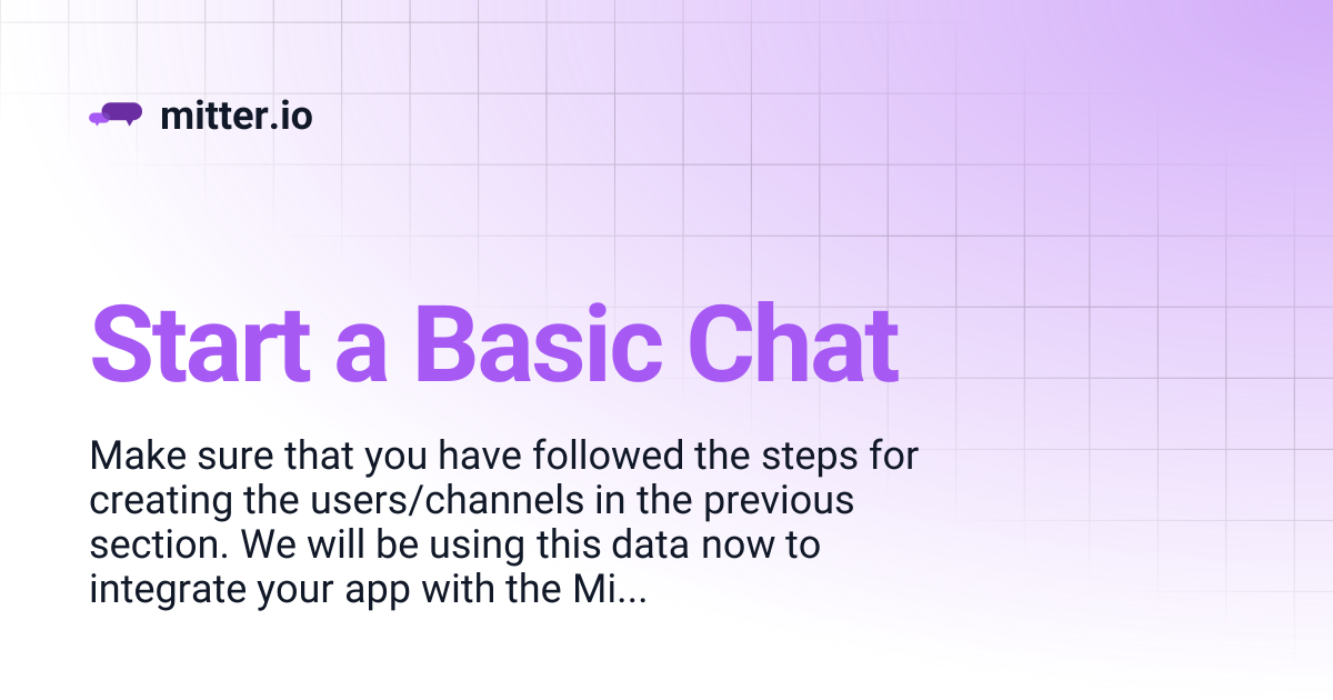 Start a Basic Chat | mitter.io